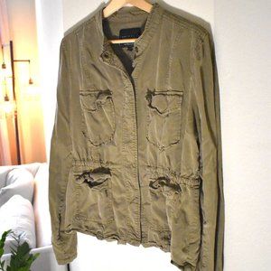 Sanctuary Draw-String Lightweight Jacket, Hunter Green